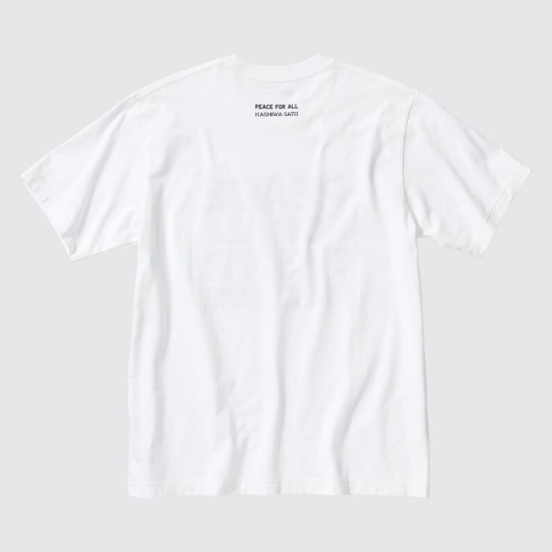 White Uniqlo PEACE FOR ALL Short-Sleeve Graphic Kashiwa Sato Women T Shirts | 7081175