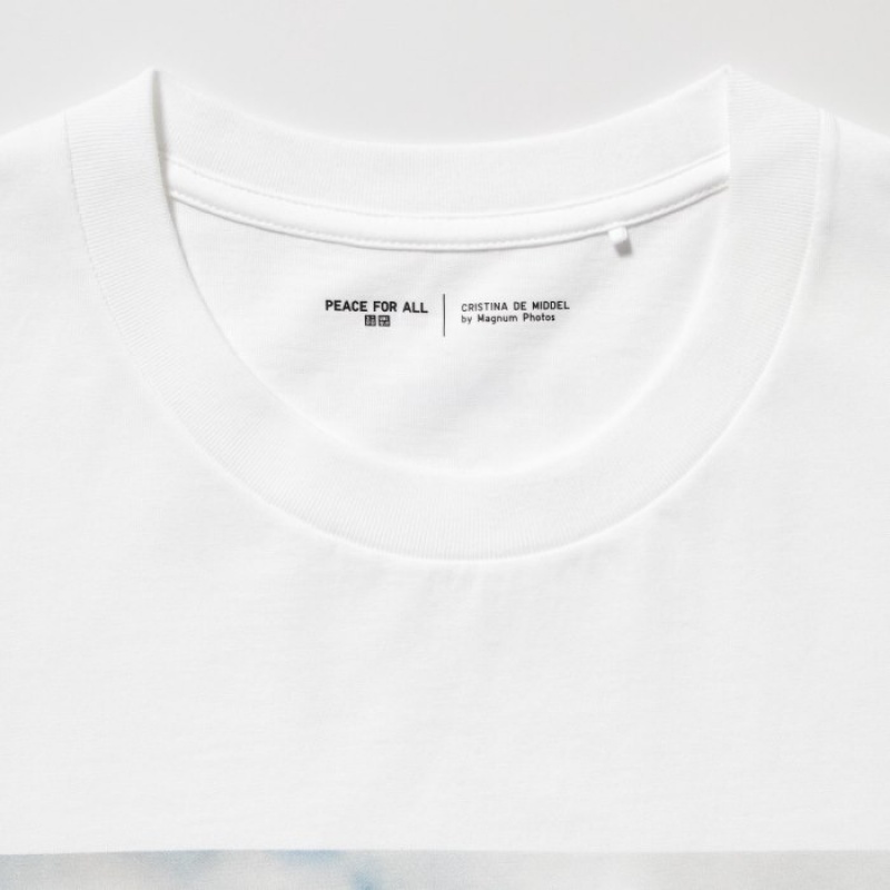 White Uniqlo PEACE FOR ALL Short-Sleeve Graphic Magnum Photos Women T Shirts | 4504337