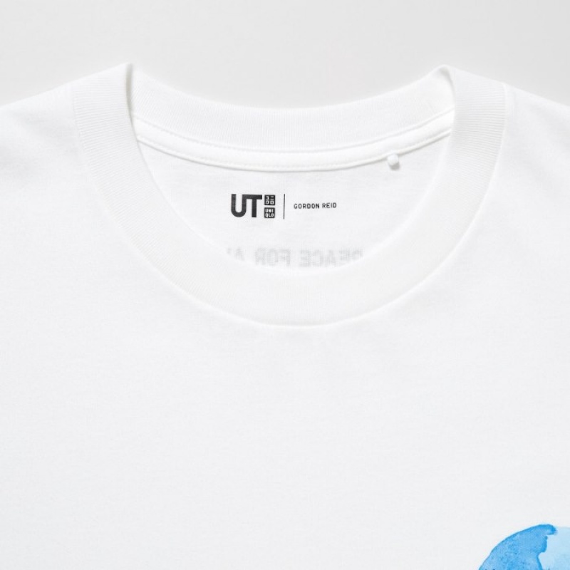 White Uniqlo PEACE FOR ALL Short-Sleeve Graphic Gordon Reid Women T Shirts | 8826167