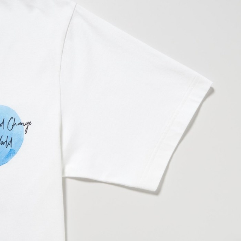 White Uniqlo PEACE FOR ALL Short-Sleeve Graphic Gordon Reid Women T Shirts | 8826167