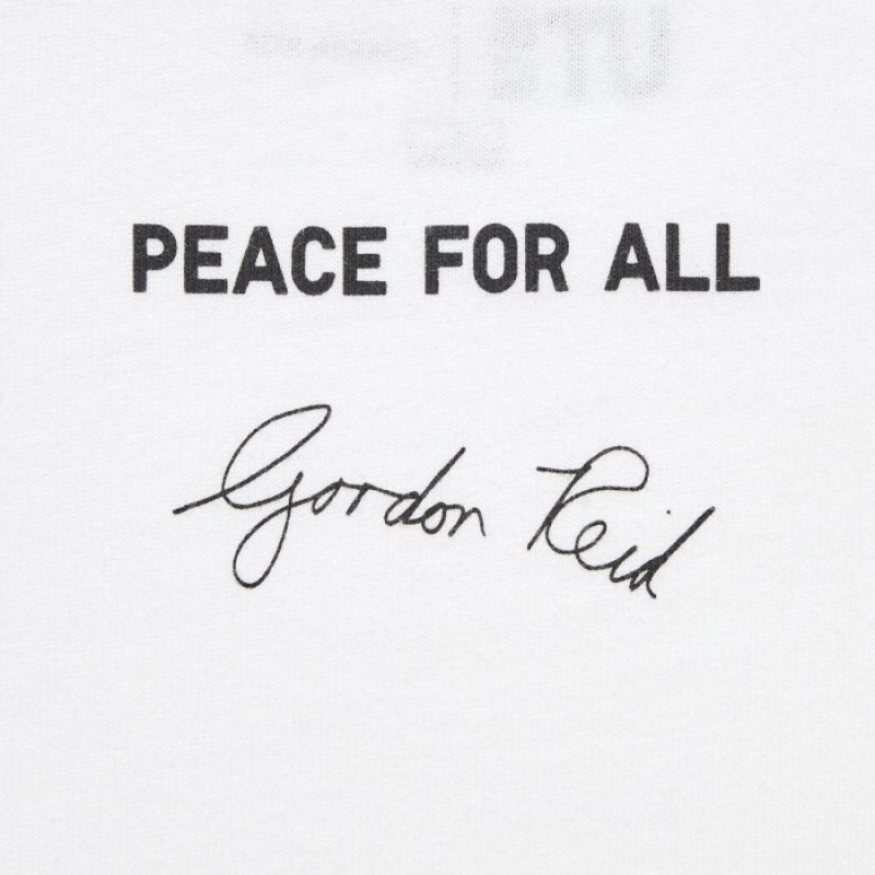 White Uniqlo PEACE FOR ALL Short-Sleeve Graphic Gordon Reid Women T Shirts | 8826167