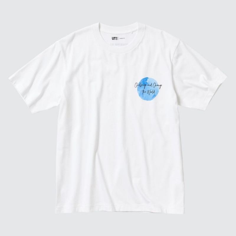 White Uniqlo PEACE FOR ALL Short-Sleeve Graphic Gordon Reid Women T Shirts | 8826167