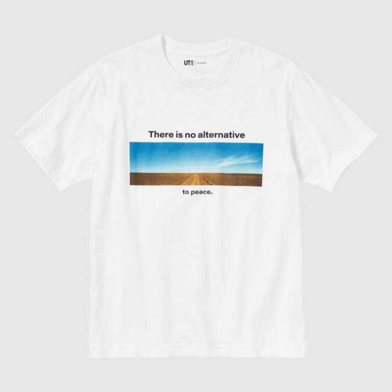 White Uniqlo PEACE FOR ALL Short-Sleeve Graphic Wim Wenders Women T Shirts | 1718539