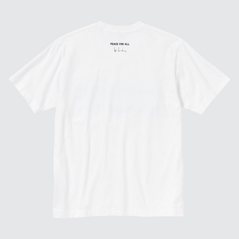 White Uniqlo PEACE FOR ALL Short-Sleeve Graphic Wim Wenders Women T Shirts | 1718539