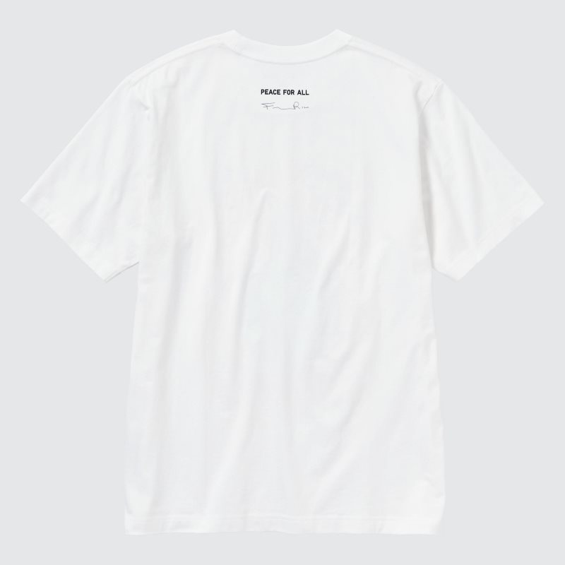 White Uniqlo Peace For All Francesco Risso Short-sleeve Graphic Men T Shirts | 7186410