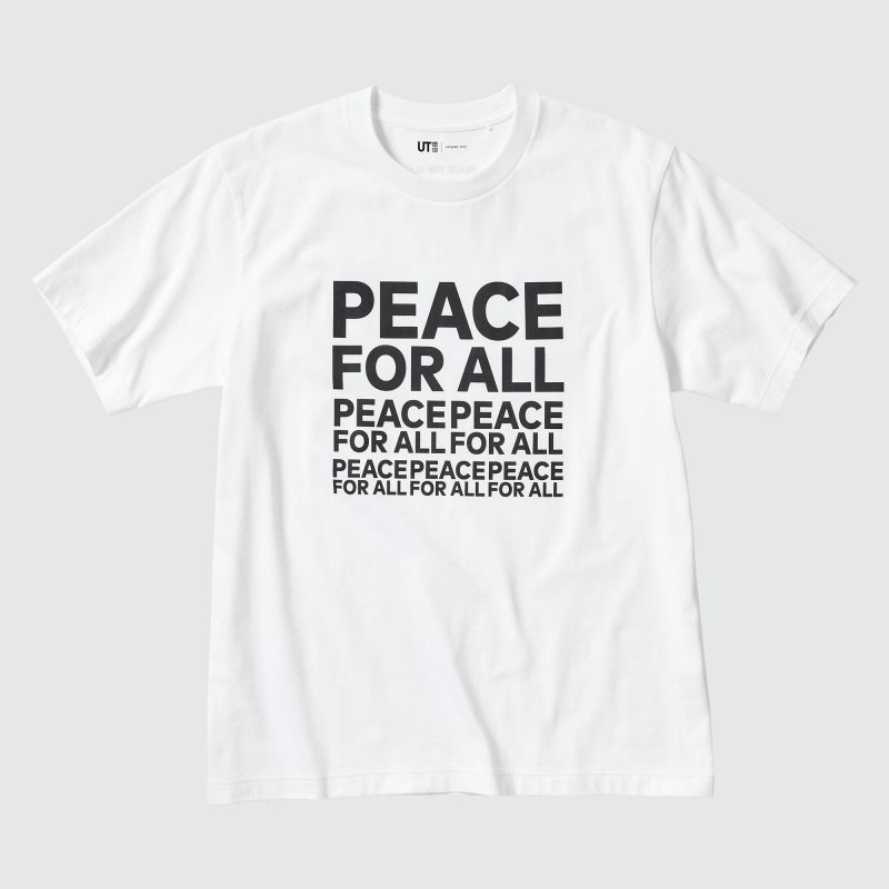 White Uniqlo Peace For All Kashiwa Sato Short-sleeve Graphic Men T Shirts | 9293974