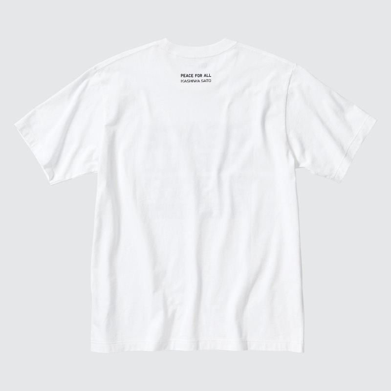 White Uniqlo Peace For All Kashiwa Sato Short-sleeve Graphic Men T Shirts | 9293974