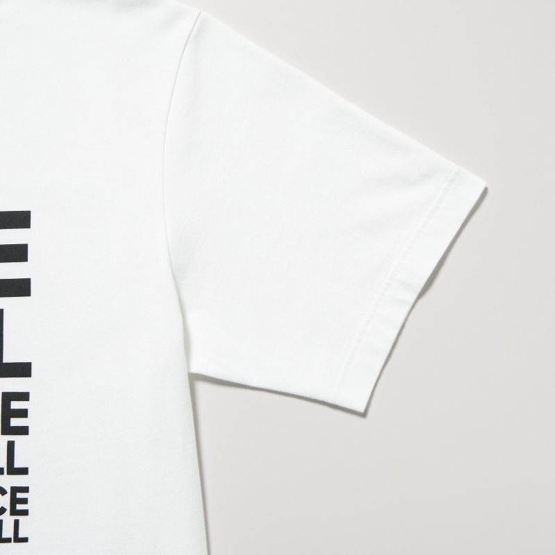 White Uniqlo Peace For All Kashiwa Sato Short-sleeve Graphic Men T Shirts | 9293974