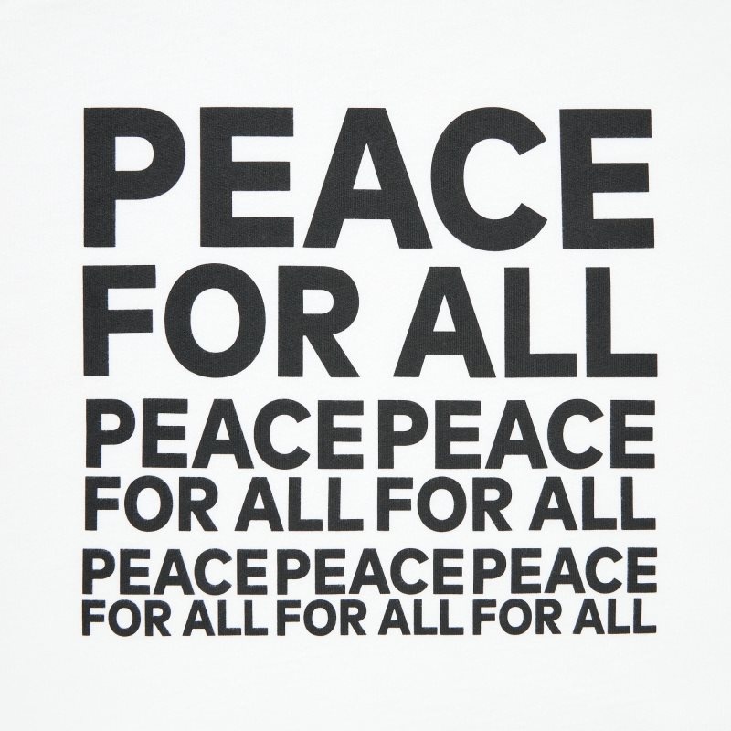 White Uniqlo Peace For All Kashiwa Sato Short-sleeve Graphic Men T Shirts | 9293974