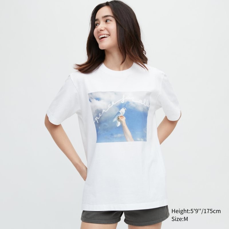 White Uniqlo Peace For All Magnum Photos Short-sleeve Graphic Men T Shirts | 7236922