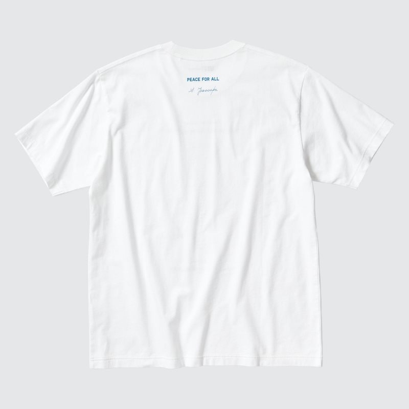 White Uniqlo Peace For All Shinya Yamanaka Short-sleeve Graphic Men T Shirts | 5184272
