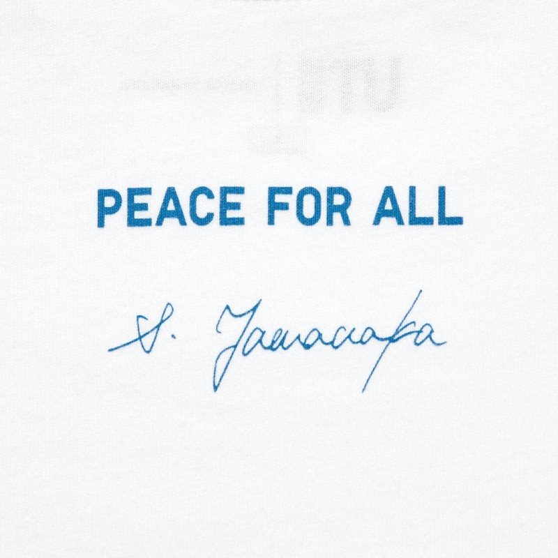 White Uniqlo Peace For All Shinya Yamanaka Short-sleeve Graphic Men T Shirts | 5184272