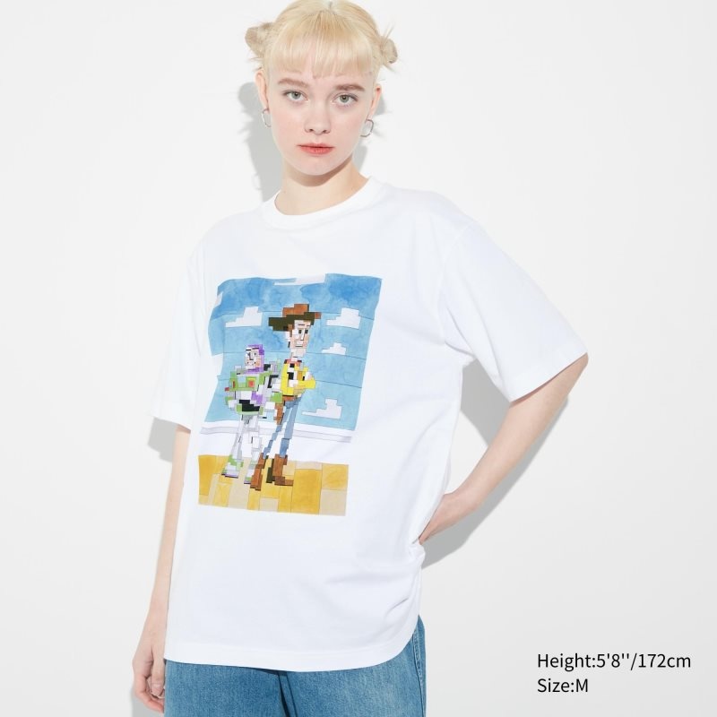 White Uniqlo Pixar Art Ut Short-sleeve Graphic Adam Lister Men T Shirts | 1072946