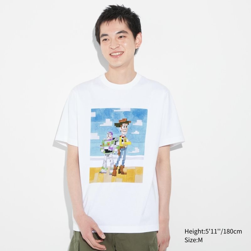 White Uniqlo Pixar Art Ut Short-sleeve Graphic Adam Lister Men T Shirts | 1072946