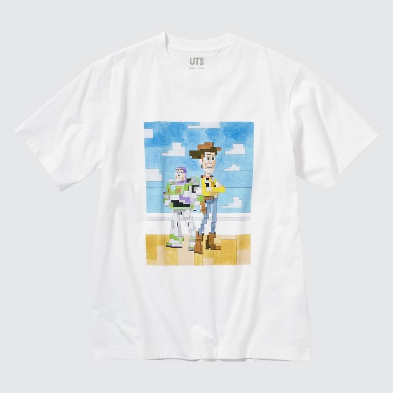 White Uniqlo Pixar Art Ut Short-sleeve Graphic Adam Lister Men T Shirts | 1072946