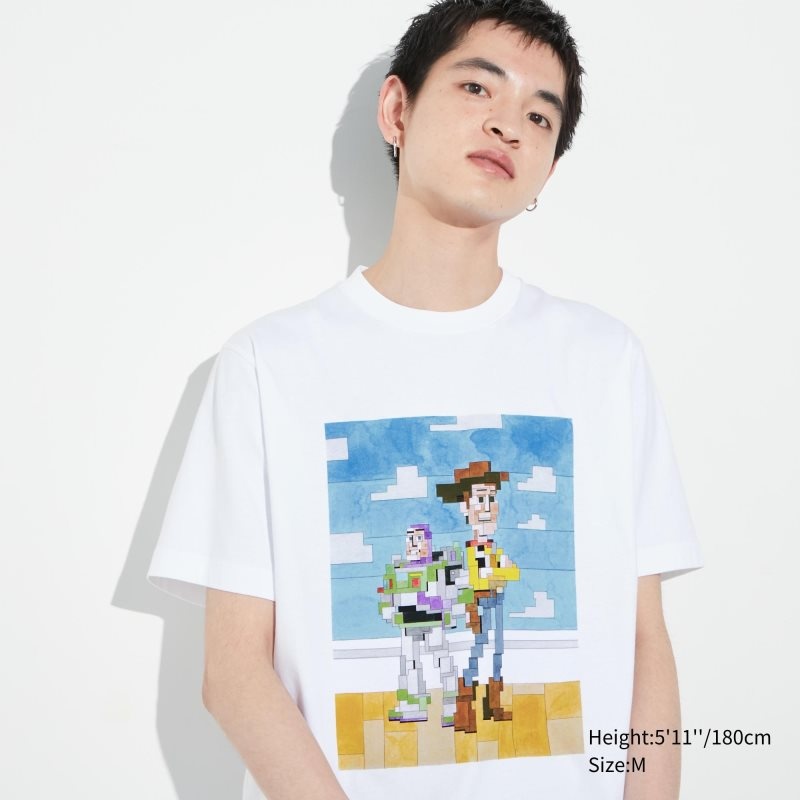 White Uniqlo Pixar Art Ut Short-sleeve Graphic Adam Lister Men T Shirts | 1072946