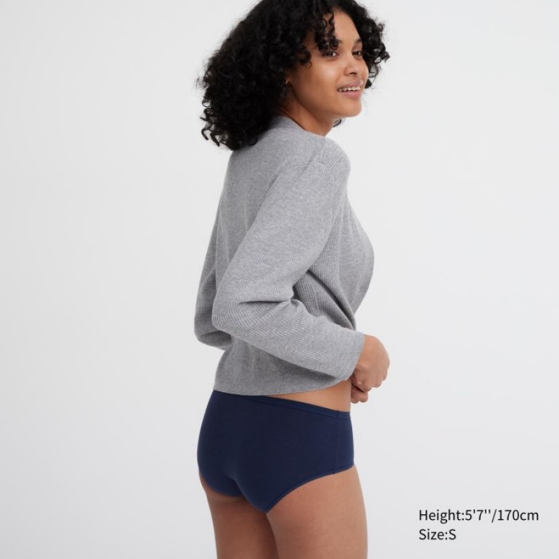 White Uniqlo Plain Hip Huggers Women Briefs | 6001664