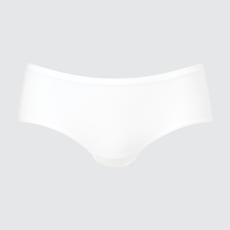 White Uniqlo Plain Hip Huggers Women Briefs | 6001664