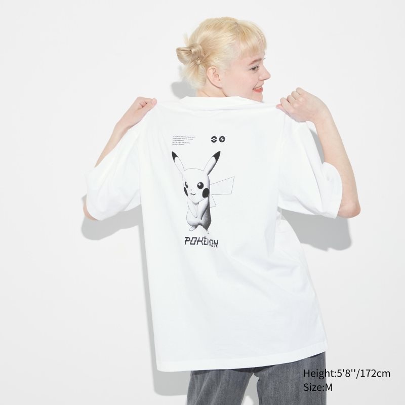 White Uniqlo Pokémon Masters Ex Ut Oversized Short-sleeve Graphic Men T Shirts | 1740005