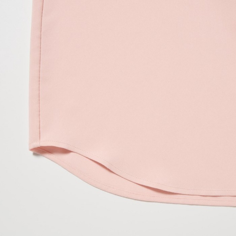 White Uniqlo Rayon Long-Sleeve Women Blouse | 5342367