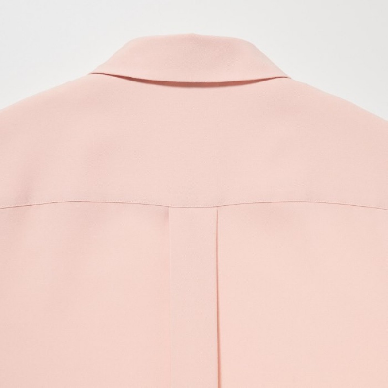 White Uniqlo Rayon Long-Sleeve Women Blouse | 5342367