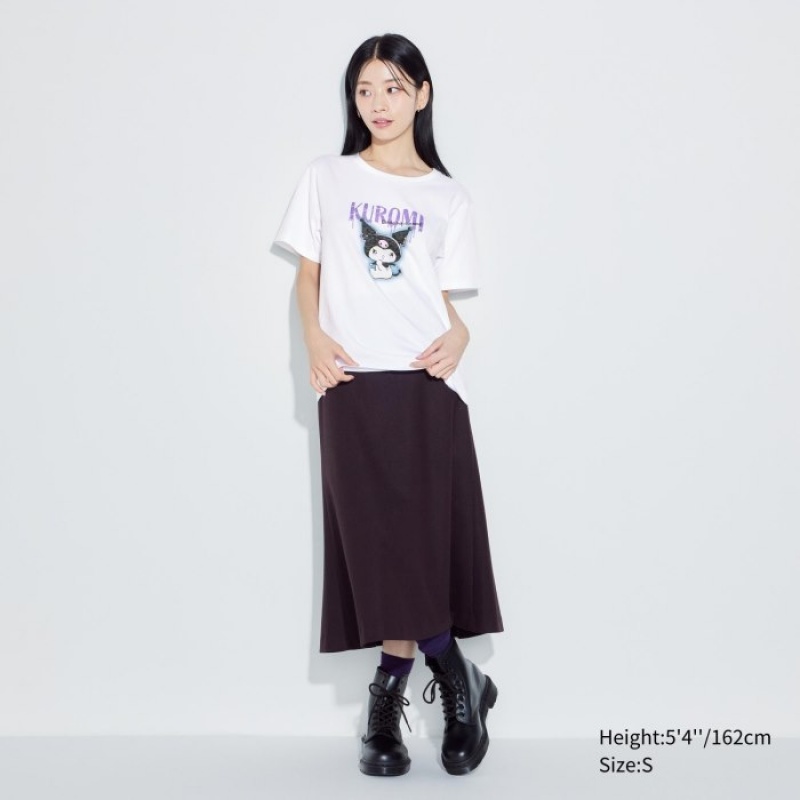 White Uniqlo Sanrio characters UT Short-Sleeve Women T Shirts | 7584856