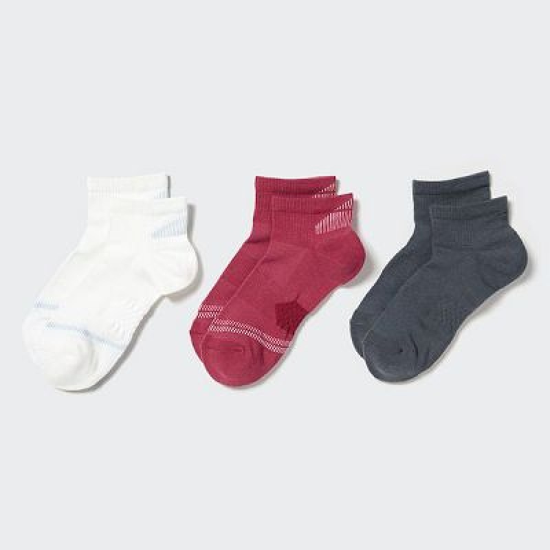 White Uniqlo Short 3 Pack Women Socks | 4207616