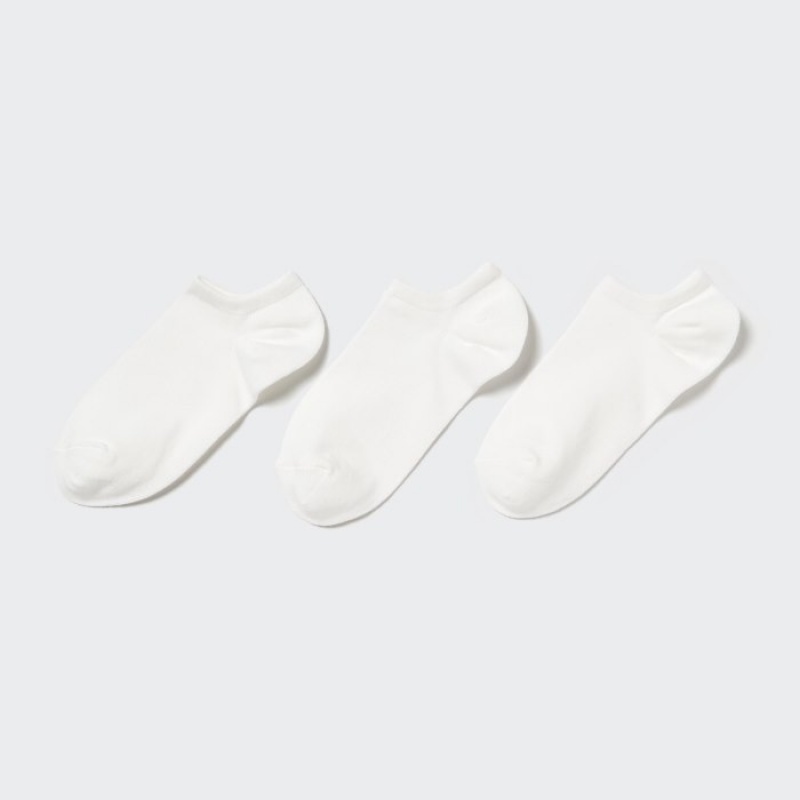 White Uniqlo Short (3 Pairs) Women Socks | 3045921
