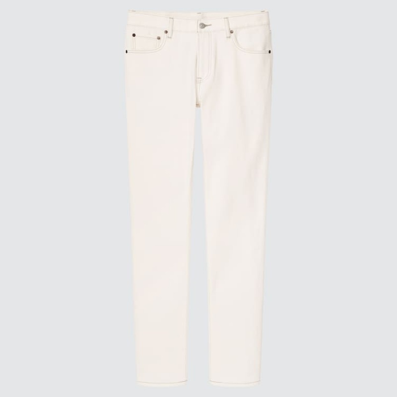 White Uniqlo Slim Fit Men Jeans | 2766815