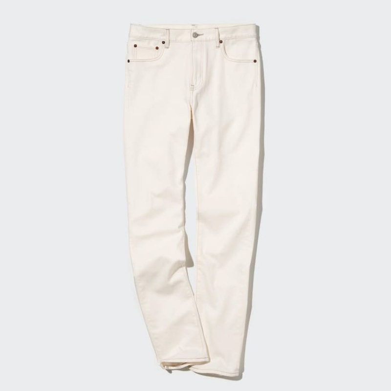 White Uniqlo Slim Fit Men Jeans | 2766815