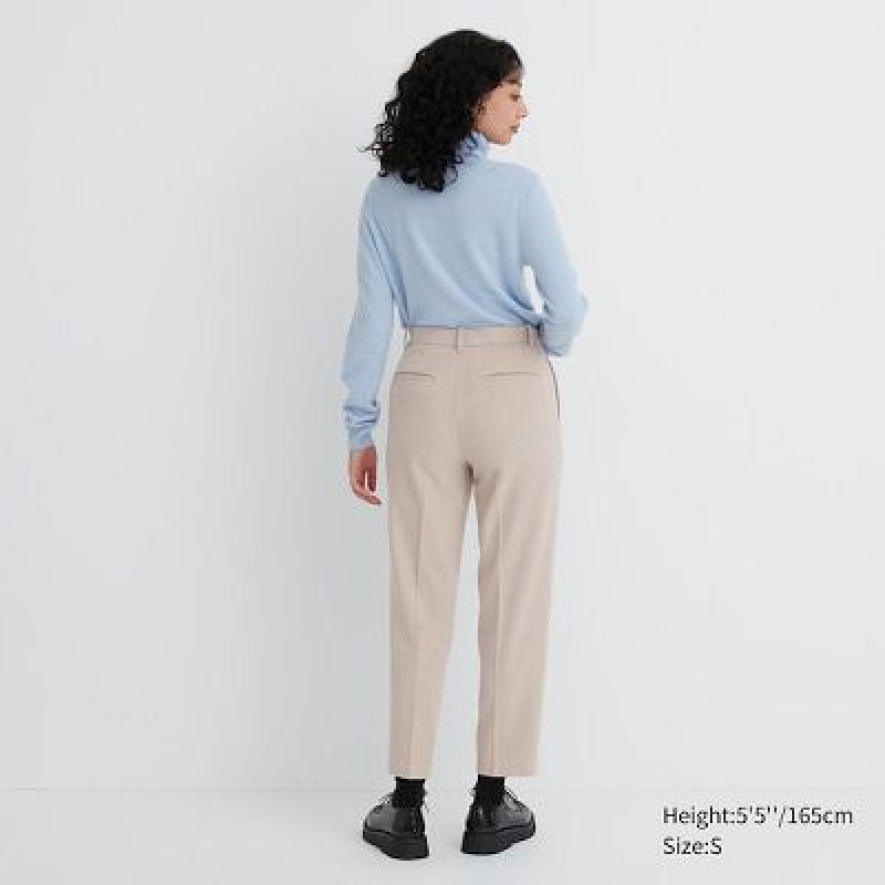 White Uniqlo Smart Brushed Ankle Women Pants | 8474756