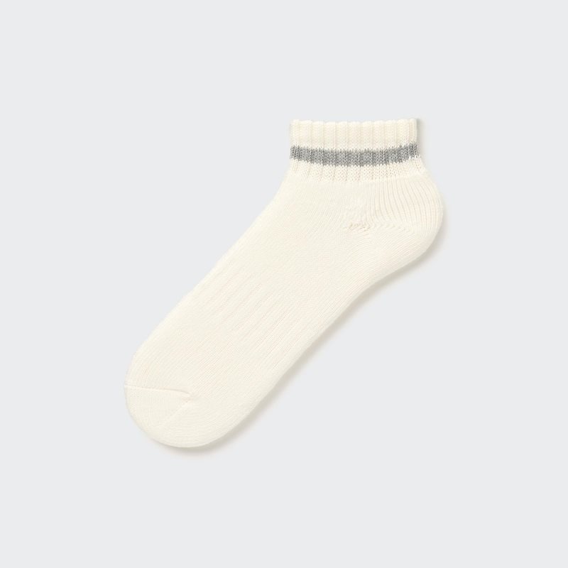 White Uniqlo Soft Pile Short Men Socks | 7592139