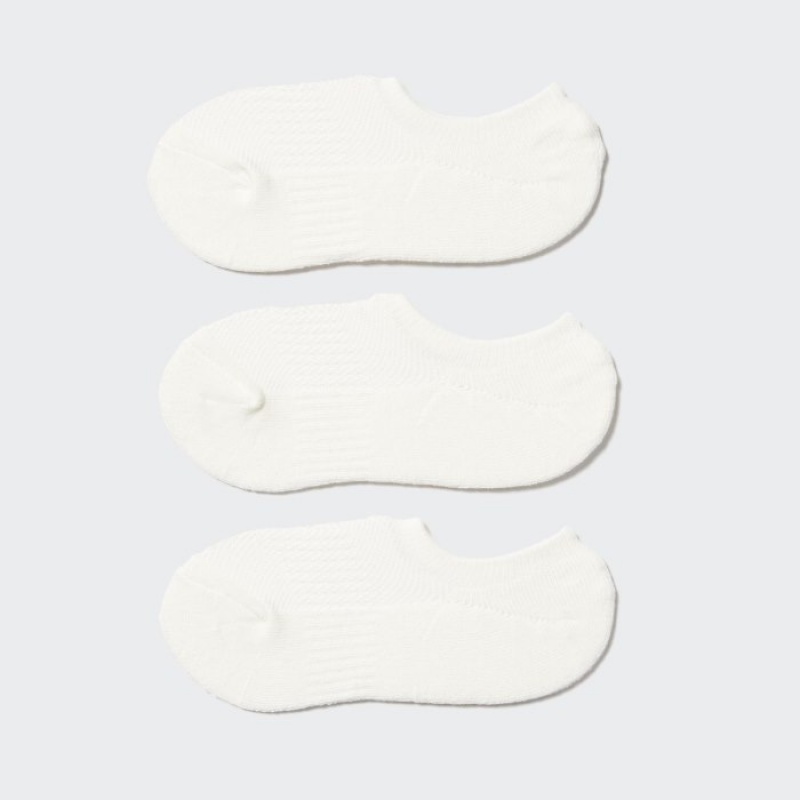 White Uniqlo Sport Footsies (3 Pairs) Women Socks | 3927444