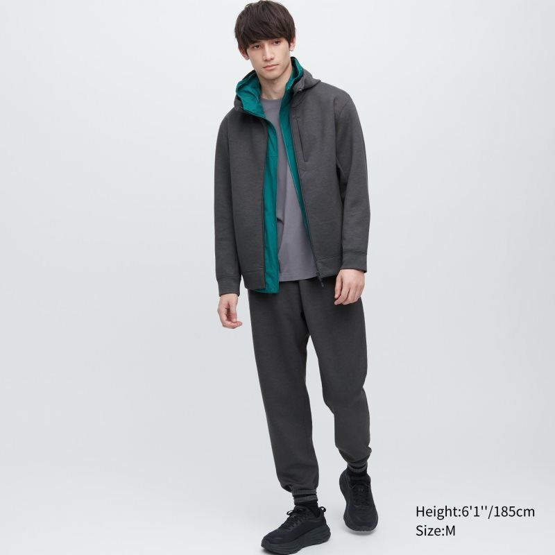 White Uniqlo Stretch Dry Sweat Long-sleeve Full-zip Men Hoodie | 2350602
