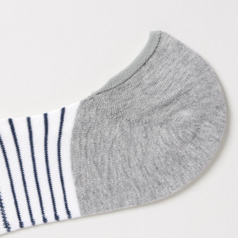 White Uniqlo Striped Low Cut Men Socks | 7452702