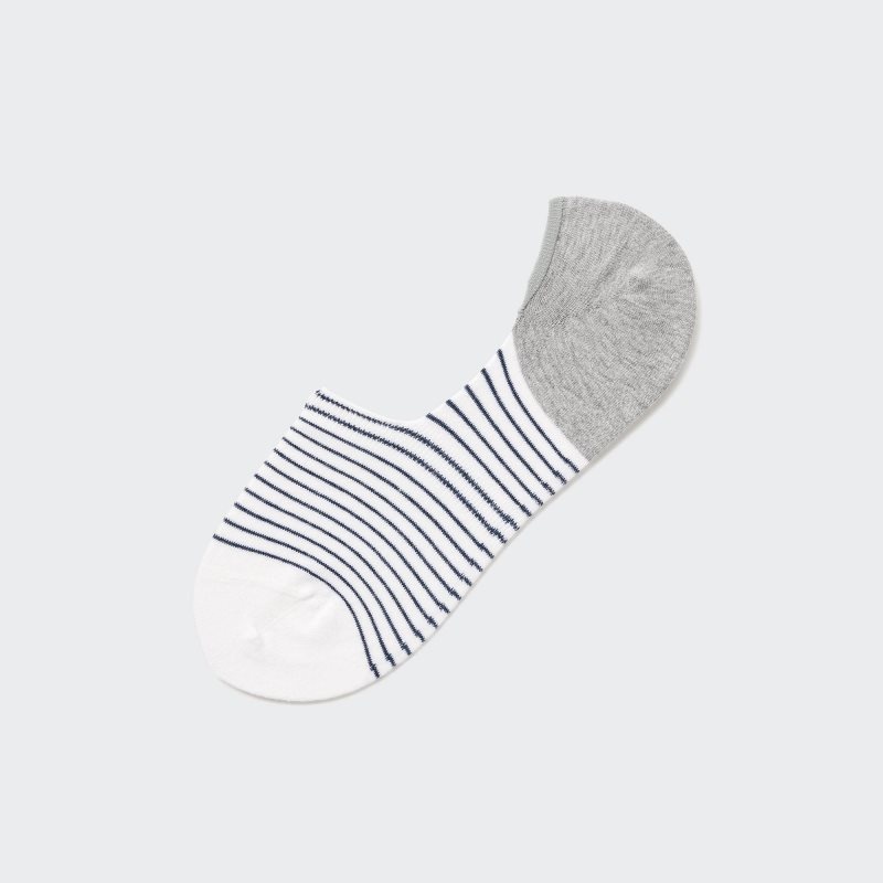 White Uniqlo Striped Low Cut Men Socks | 7452702