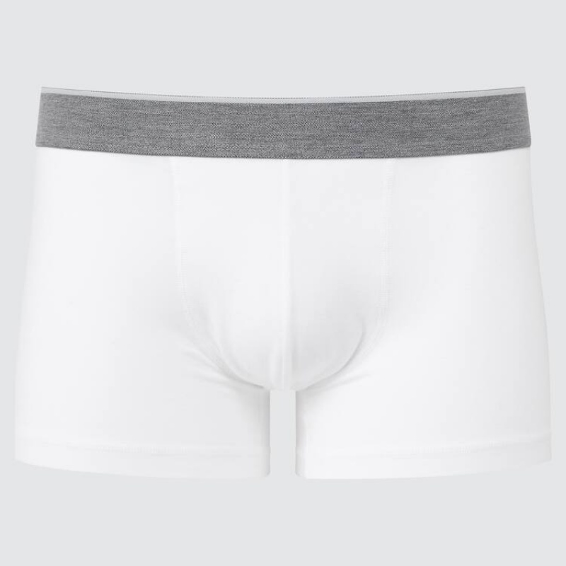 White Uniqlo Supima Cotton Low Rise Boxer Men Underwear | 1656077