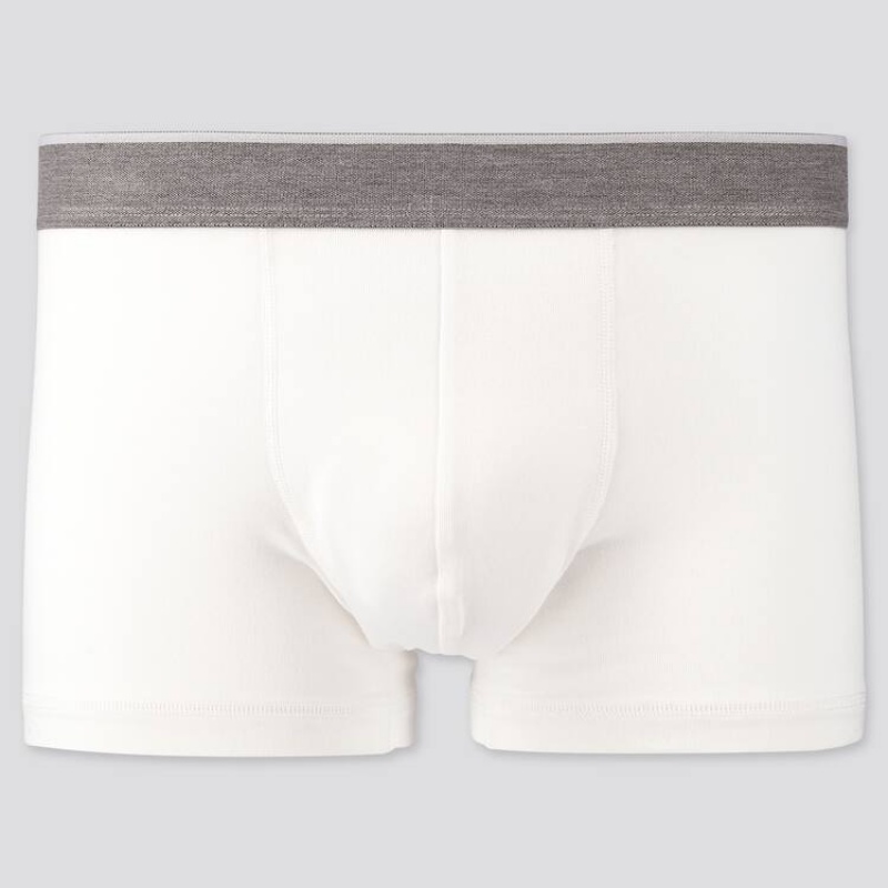 White Uniqlo Supima Cotton Low Rise Trunks Men Underwear | 1014591