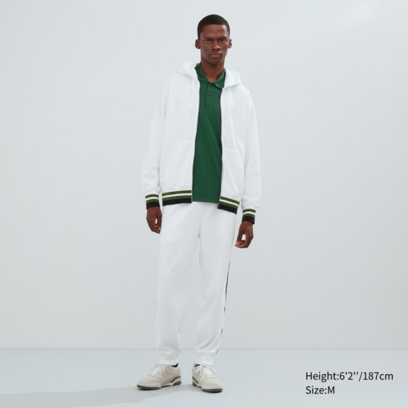 White Uniqlo Sweat Full-zip Women Hoodie | 6120004