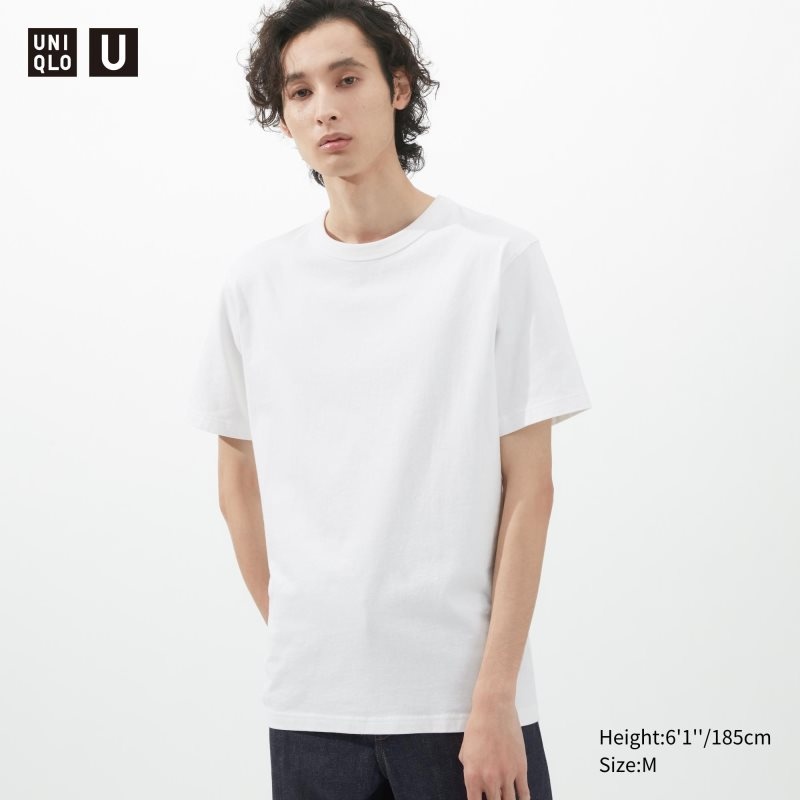 White Uniqlo U Crew Neck Short-sleeve Men T Shirts | 4233418