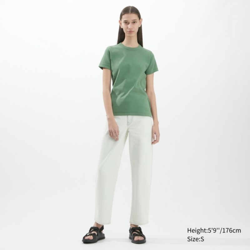 White Uniqlo U Crew Neck Short-sleeve Women T Shirts | 615469