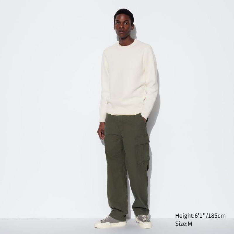White Uniqlo Washable Milano Ribbed Crew Neck Long-Sleeve Women Sweaters | 2903403