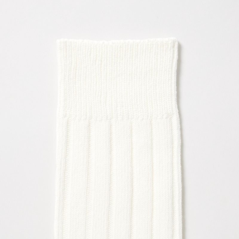 White Uniqlo Wide-ribbed Men Socks | 1594653