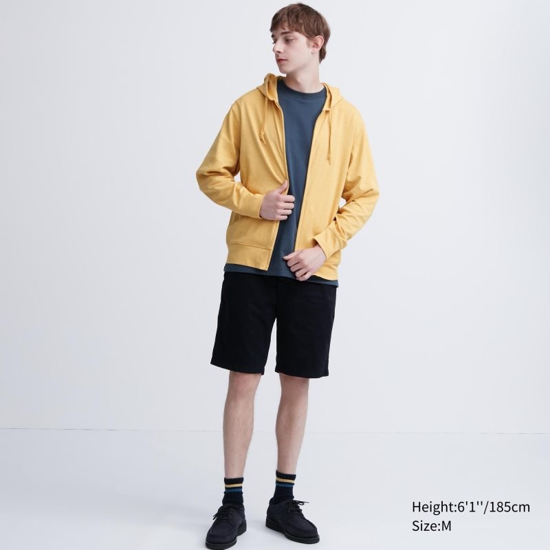 Yellow Uniqlo Airism Uv Protection Full-zip Men Hoodie | 6990971
