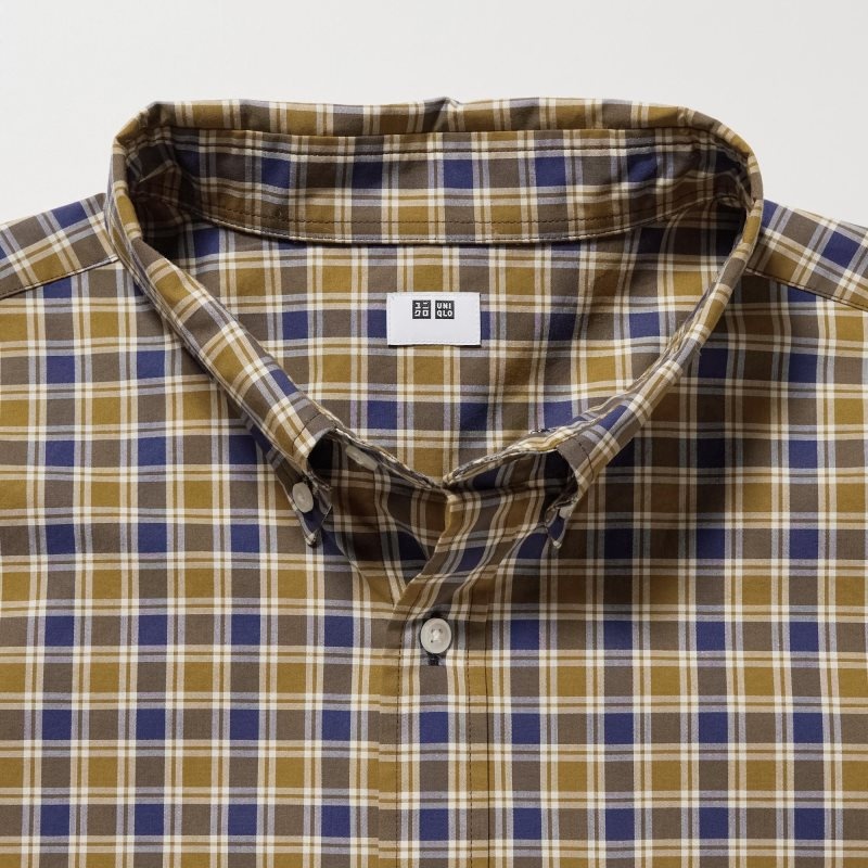Yellow Uniqlo Extra Fine Cotton Broadcloth Checked Long-sleeve Men Shirts | 8133829