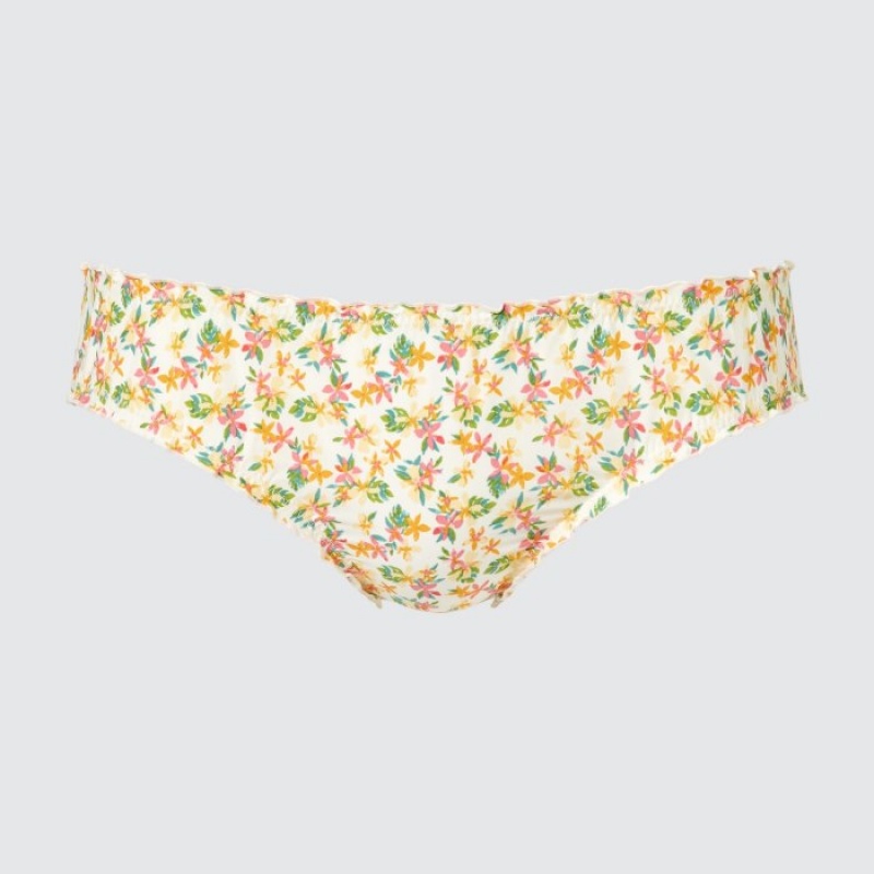 Yellow Uniqlo Frilled Mid-Rise Women Briefs | 7871712