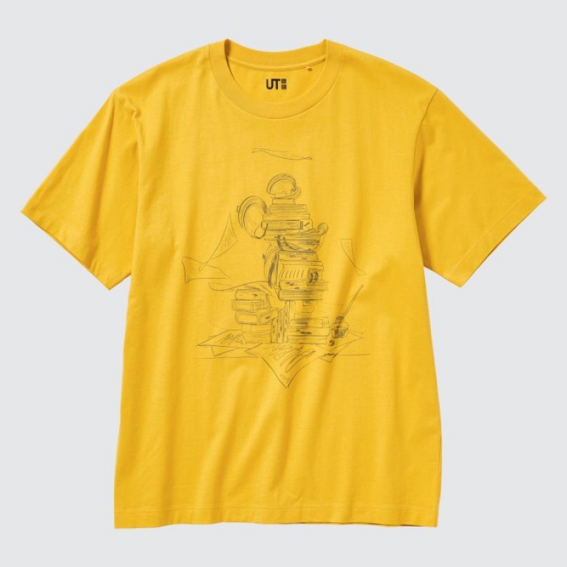 Yellow Uniqlo Mickey Stands UT Short Sleeve Women T Shirts | 3537496