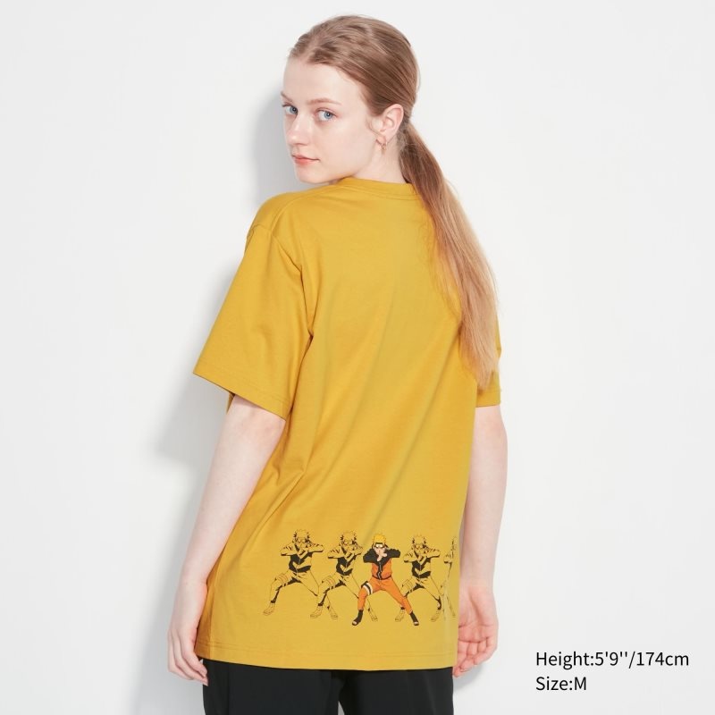 Yellow Uniqlo Naruto Ut Short-sleeve Graphic Naruto Uzumaki Men T Shirts | 3715105