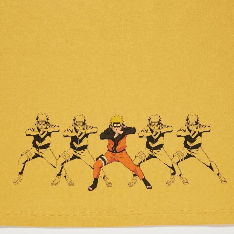Yellow Uniqlo Naruto Ut Short-sleeve Graphic Naruto Uzumaki Men T Shirts | 3715105