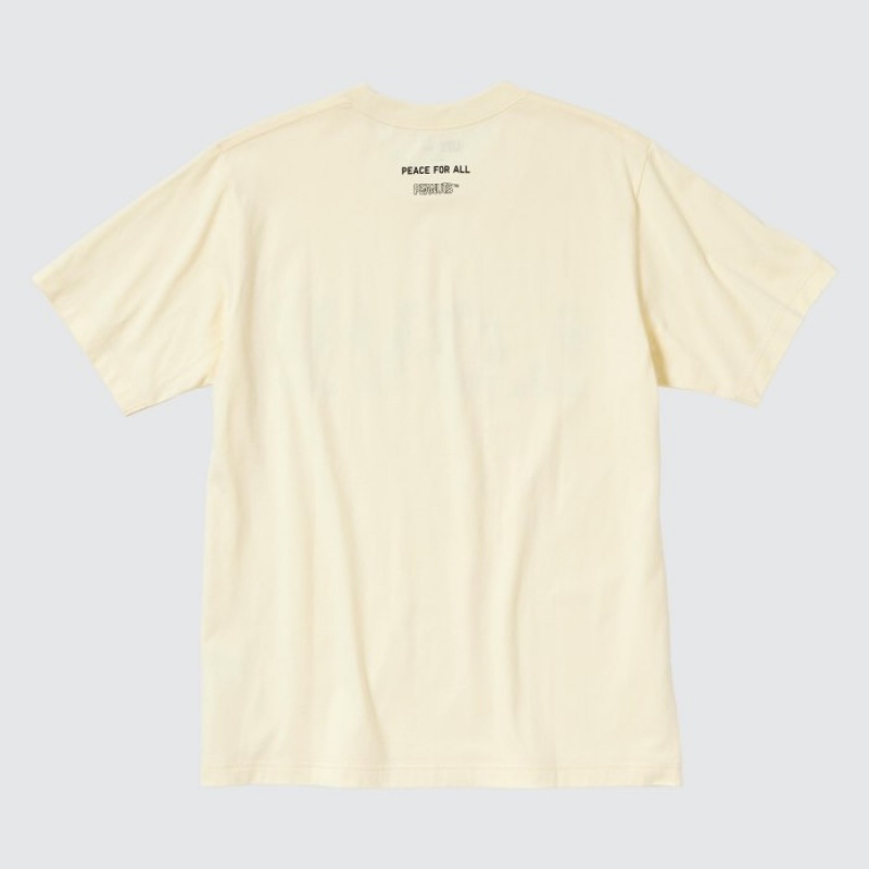 Yellow Uniqlo PEACE FOR ALL Short-Sleeve Graphic Peanuts Women T Shirts | 4645361